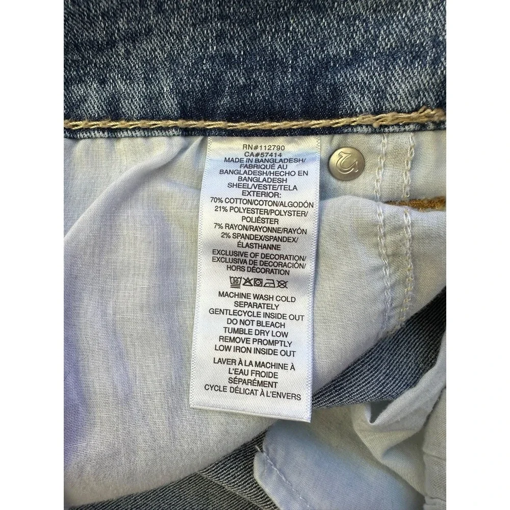 True Religion Ricky Big T Shorts Mens 34 Light Wash Relaxed Flap Denim Y2K Sk8